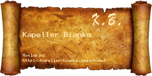 Kapeller Bianka névjegykártya